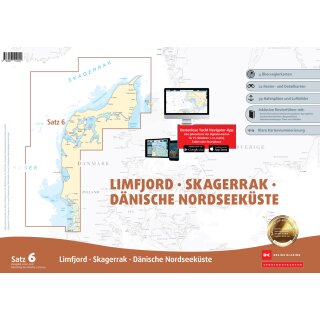 Sportbootkarten Satz 6: Limfjord - Skagerrak - Dänische Nordseeküste (Ausgabe 2022/2023)