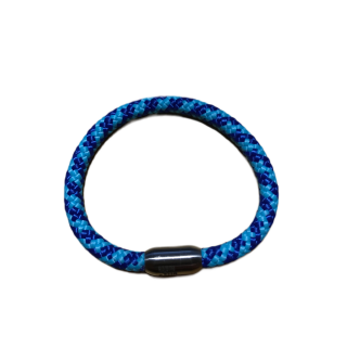 Segeltau Armband 6mm Blau-Türkis Anker mit Herz M4 - Handgelenkumfang 18 cm