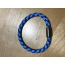 Segeltau Armband 6mm Blau-Türkis Moin mit Anker XXL2 - Handgelenkumfang 22 cm