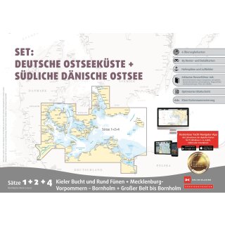 Sportbootkarten Satz 1, 2 und 4 Set: Deutsche Ostseeküste und Südliche Dänische Ostsee